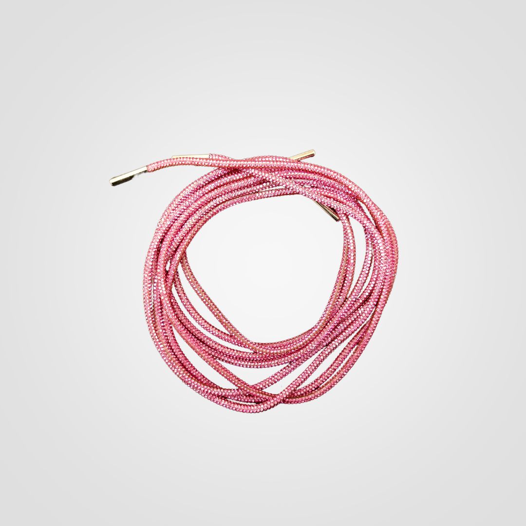 Stringhe per scarpe con strass fucsia
